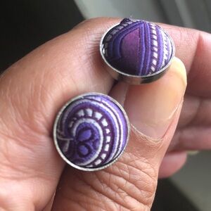Purple paisley cuff links